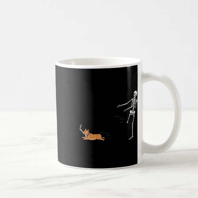 Mug Naughty Corgi Chien Fun Skeleton Halloween (Droite)