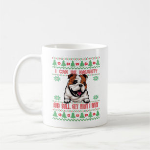 Mug Naughty English Bulldog Mal de Noël laid