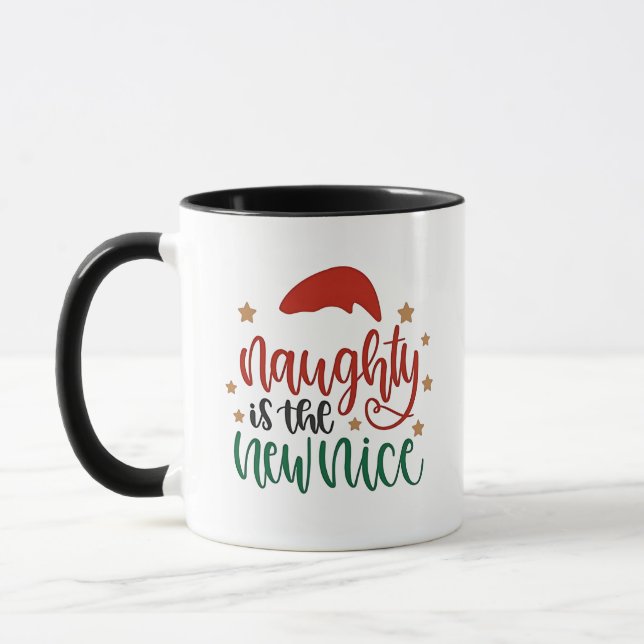 Mug Naughty est le New Nice Funny Christmas Père Noël (Gauche)