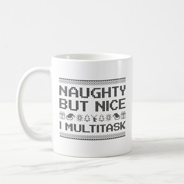 Mug Naughty Mais Nice Je Multitask (Gauche)