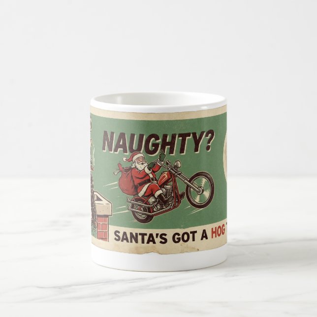 Mug Naughty Me Santa's Harley Vintage Christmas Coffee (Centre)