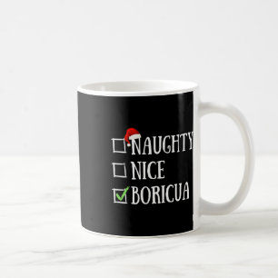 Mug Naughty Nice Boricua Funny Porto Rico Santa Hat C