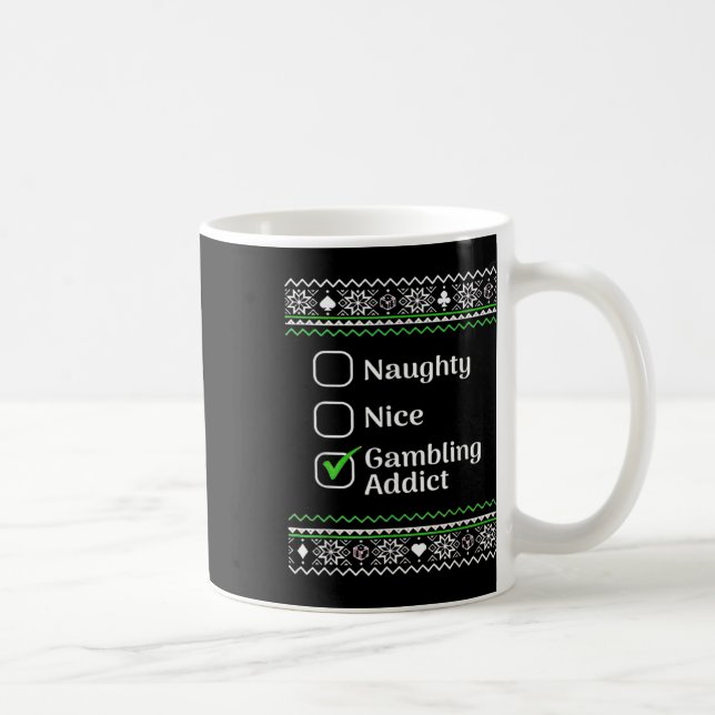 Mug Naughty Nice Gambling Addict Noël (Droite)