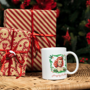 Mug Naughty & Nice Retro Christmas Pinup
