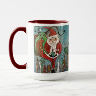 Mug Naughty ou Nice Père Noël et Krampus Whimsical Art