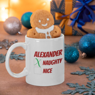 Mug Naughty personnalisé ou Nice Noël