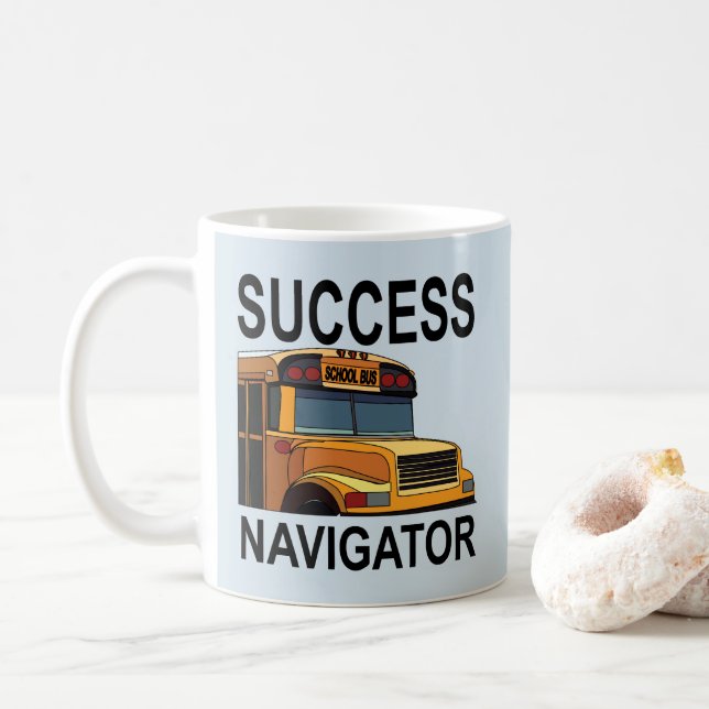 Mug Navigateur de succès Pilote de bus scolaire (Avec donut)