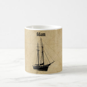Mug Navire à voile ancien et carte