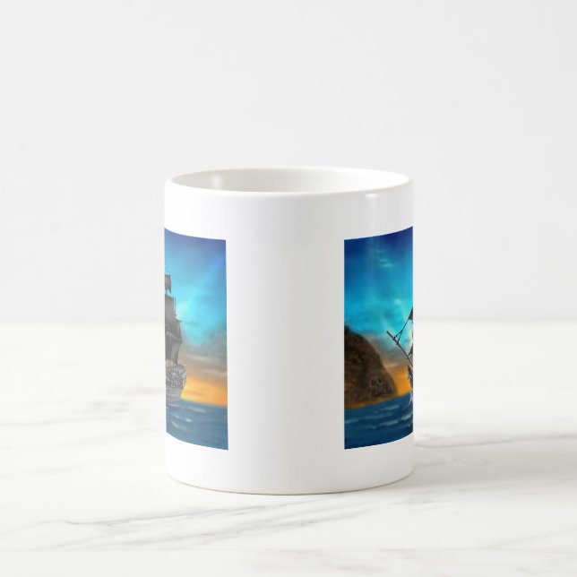 MUG NAVIRE PIRATE AU COUCHER DU SOLEIL (Centre)
