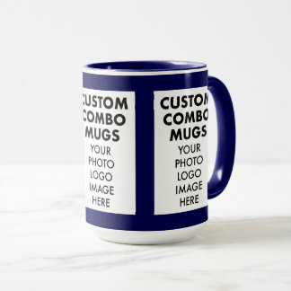 Mug Navy 4:6 Frame 3 x Photo Logo Grand Combo personna