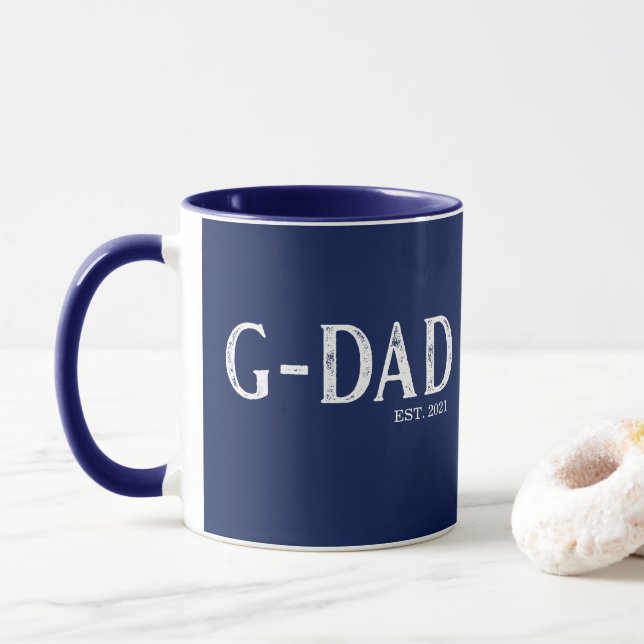 Mug Navy Blue G-Dad Année de création (Avec donut)