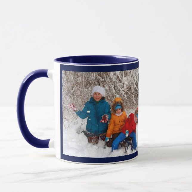 Mug Navy Blue Personnaliser Modèle photo Cadeau M (Gauche)