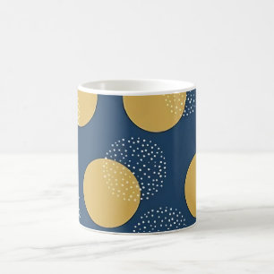 Mug Navy moderne et pois dorés