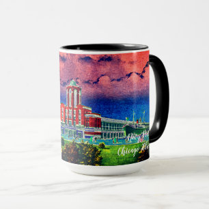 Mug Navy Pier Chicago 1920's Watercolor Art Windy City