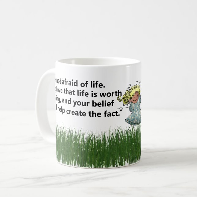 Mug N'ayez pas peur : Citation de vie inspirationnelle (Devant gauche)