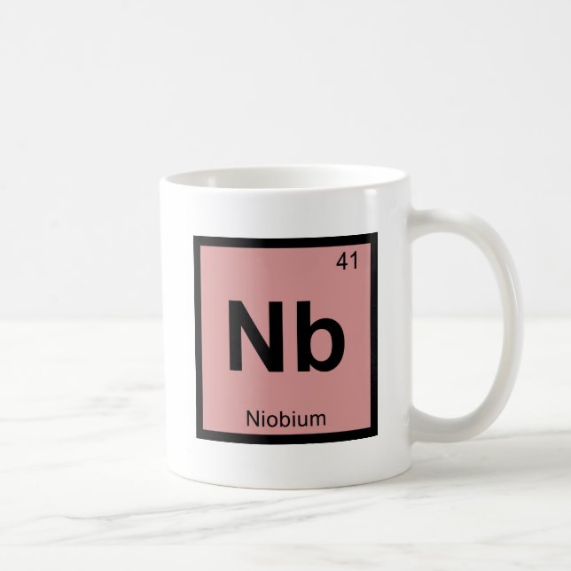 Mug Nb - Symbole de tableau périodique de la chimie du (Droite)