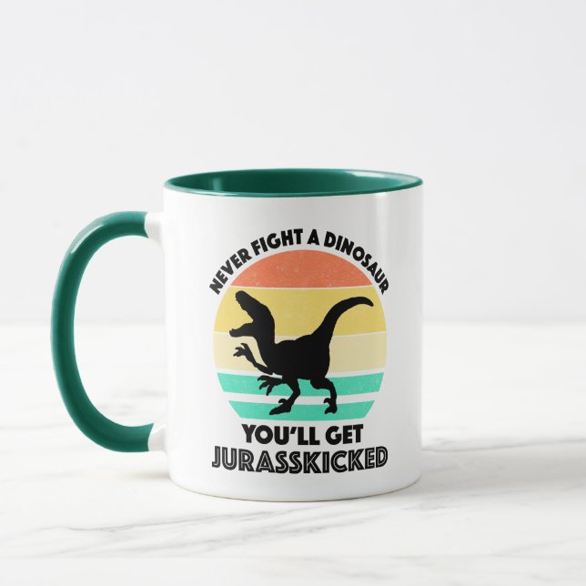 Mug Ne combattez jamais un dinosaure - Vous obtiendrez (Gauche)