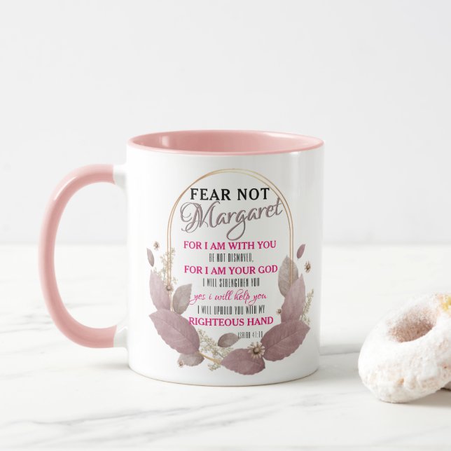 Mug Ne craignez pas Isaïe 41:10 Café personnalisé (Avec donut)