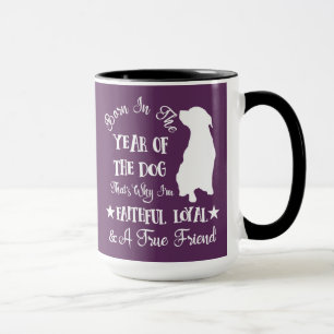 Mug Né dans l'année chinoise du chien signe Zodiac