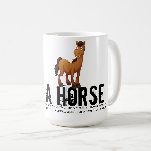 Mug Né dans l'année du Cheval (Devant droit)