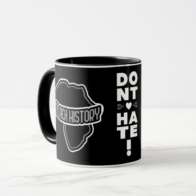 Mug Ne détestez pas l'histoire NOIRE (Devant gauche)