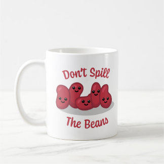 Mug Ne déverse pas les haricots ! Cartoon Cute Bean