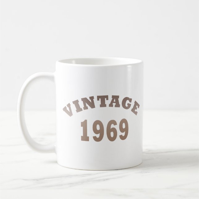 Mug Né en 1969 anniversaire vintage (Gauche)