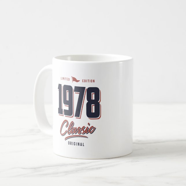 Mug Né en 1978 Anniversaire (Devant gauche)