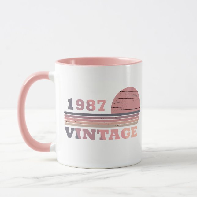 Mug né en 1987 anniversaire vintage (Gauche)