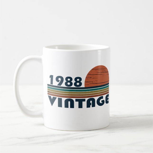 Mug Né en 1988 cadeau d'anniversaire vintage (Gauche)