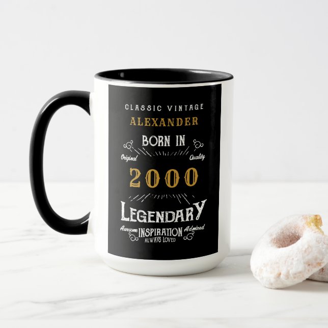Mug Né en 2000 Légende (Avec donut)