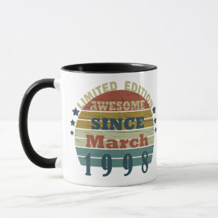 Mug né en mars 1998 anniversaire vintage