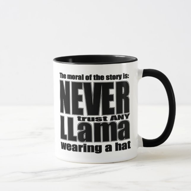 Mug Ne faites jamais confiance à un lama dans un (Droite)