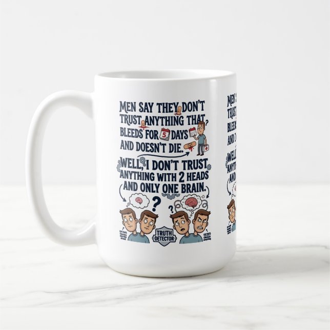 Mug Ne faites pas confiance à deux têtes pour un cerve (Gauche)