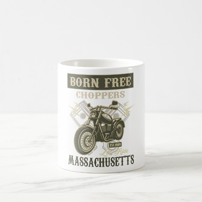 Mug Né Free Choppers Motorcycle Massachusetts (Créateur téléchargé)