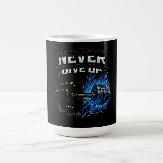 Mug Ne jamais abandonner – Motivation de gym de résili (Centre)