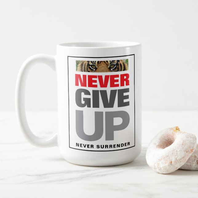 Mug Ne jamais abandonner ne jamais abandonner le devis (Avec donut)