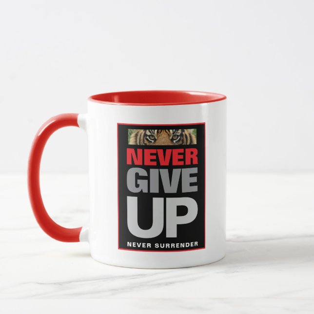 Mug Ne jamais renoncer à abandonner le combo blanc et  (Gauche)