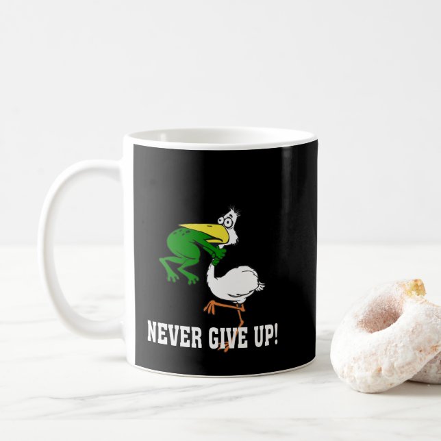 Mug Ne jamais renoncer à la grenouille Choquant l'oise (Avec donut)
