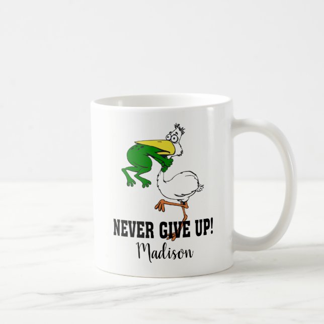 Mug Ne jamais renoncer à la motivation pélican et gren (Droite)