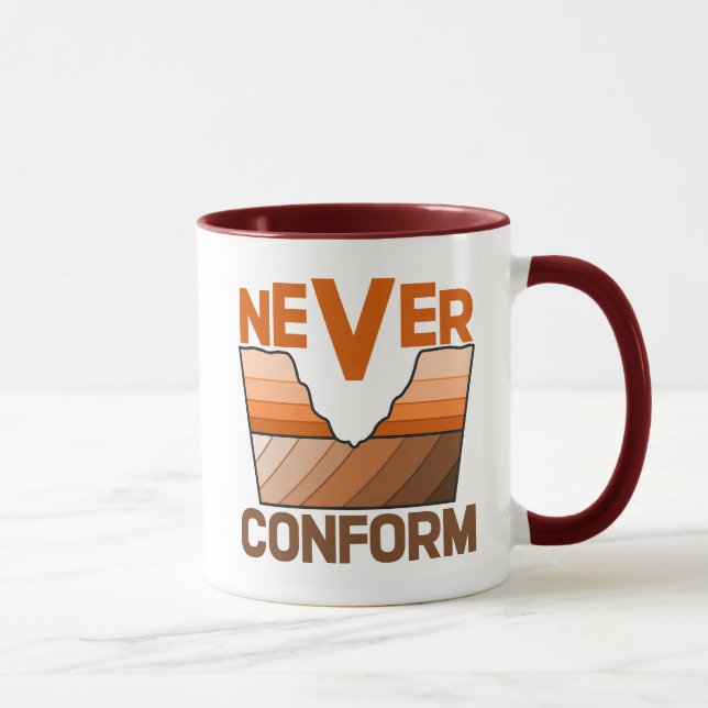 Mug Ne jamais se conformer - Discordance angulaire du  (Droite)