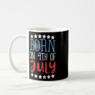 Mug Né le 4 juillet Fête de l'indépendance Cadeau d'an