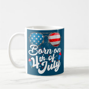 Mug Né le 4 juillet Lunettes de soleil d'anniversaire