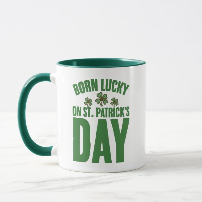 Mug Né Lucky sur St Patrick's Day Irlandais Anniversai (Gauche)