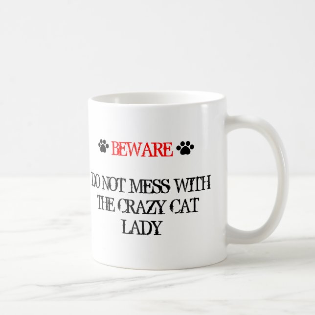 Mug Ne manquez pas avec la dame du chat fou (Droite)