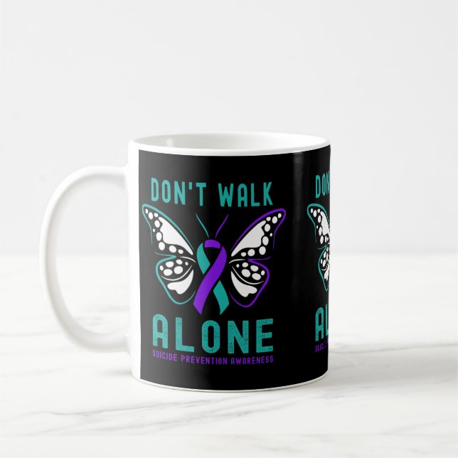 Mug Ne marchez pas seul soutien à la prévention papill (Gauche)