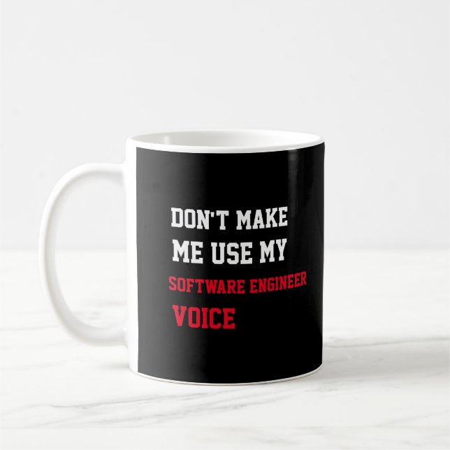 Mug Ne me faites pas utiliser ma voix d'ingénieur logi (Gauche)