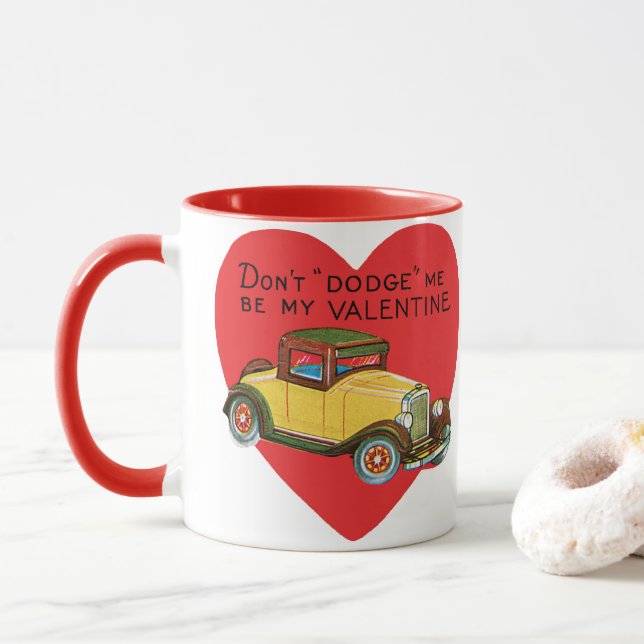Mug Ne m'évitez pas, sois ma Saint-Valentin ! Retro Va (Avec donut)