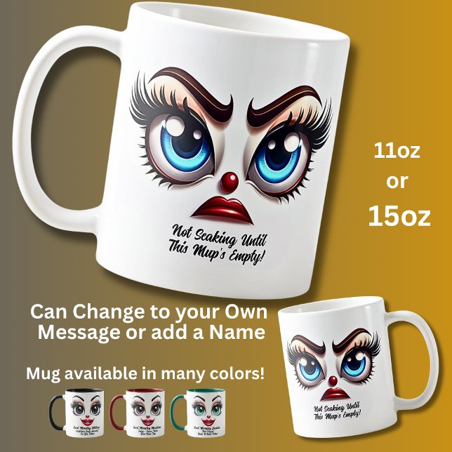 Mug Ne parlant pas,  yeux fabuleux visage drôle (Créateur téléchargé)