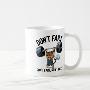 Mug Ne pas péter drôle Gym Fitness Chat Workout Haltér